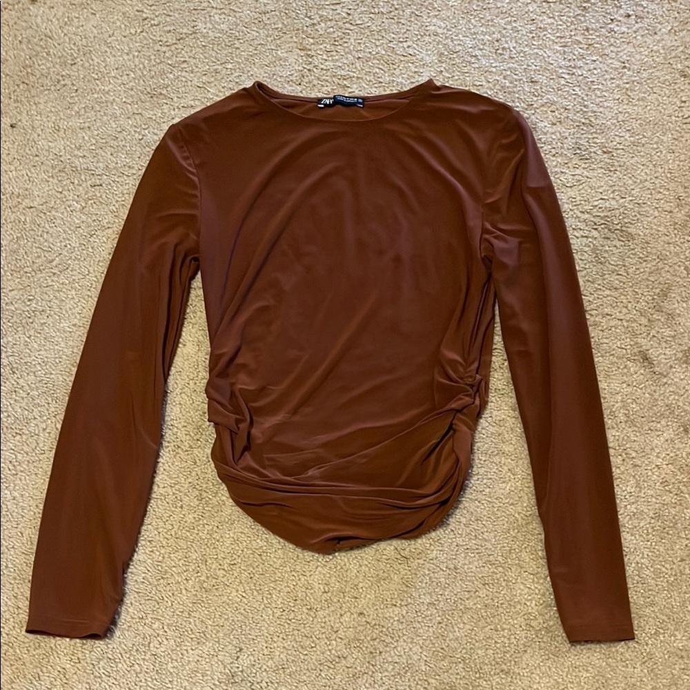 Brown Long Sleeve Top